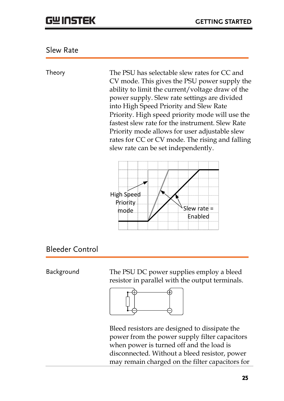 Slew rate, Bleeder control | GW Instek PSU-Series User Manual User Manual | Page 25 / 196