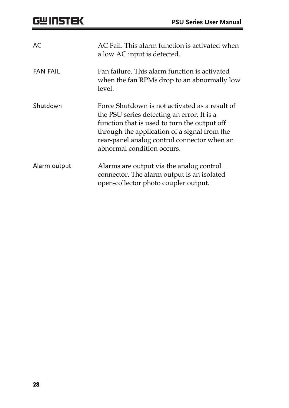 GW Instek PSU-Series User Manual User Manual | Page 28 / 196