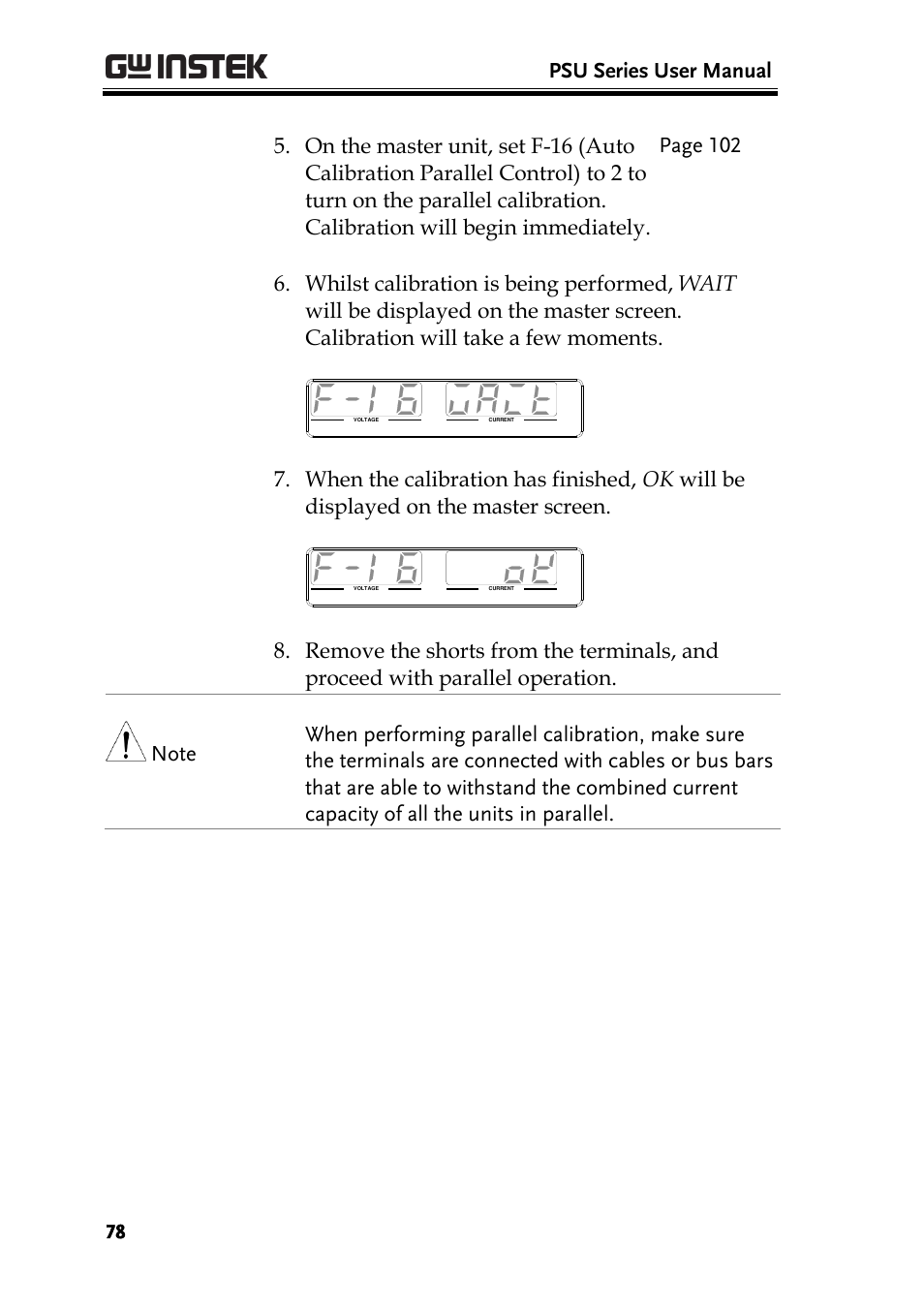 Psu series user manual | GW Instek PSU-Series User Manual User Manual | Page 78 / 196