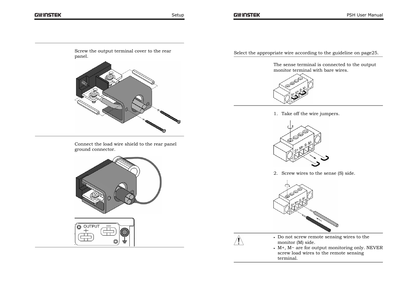 Remote sensing wire assembly | GW Instek PSH-A Series 360W User Manual User Manual | Page 16 / 39