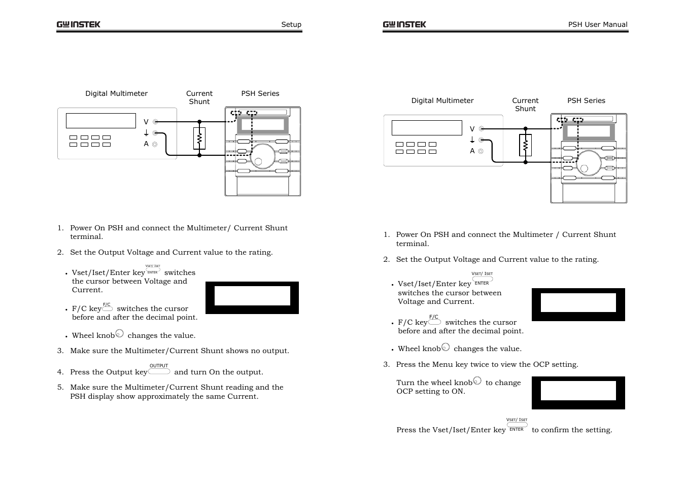 Output current check, Ocp check | GW Instek PSH-A Series 360W User Manual User Manual | Page 19 / 39