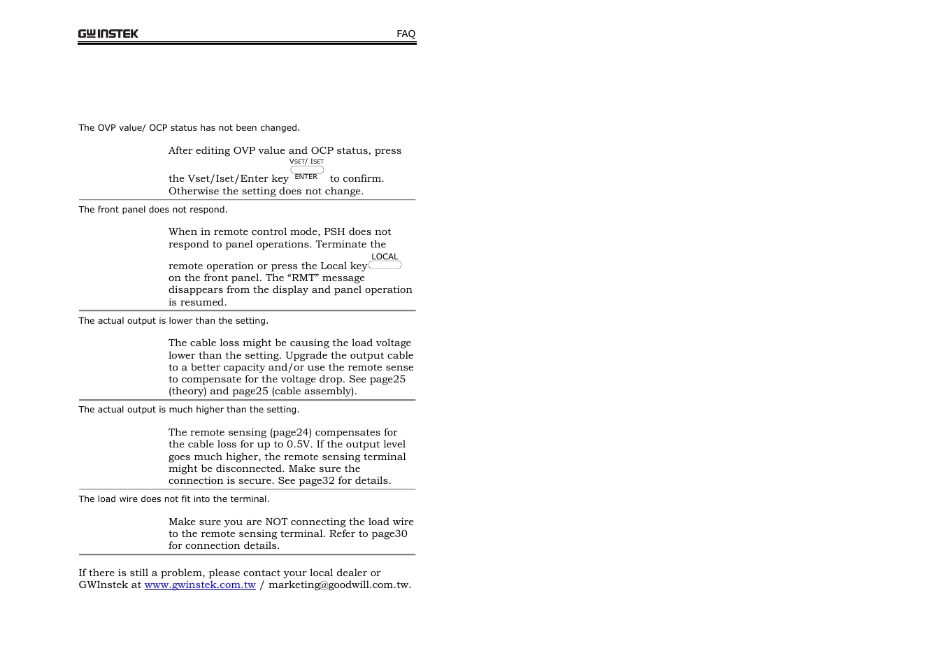 GW Instek PSH-A Series 360W User Manual User Manual | Page 35 / 39