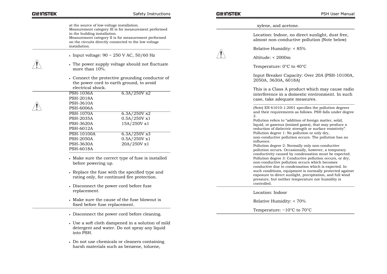 GW Instek PSH-A Series 360W User Manual User Manual | Page 4 / 39