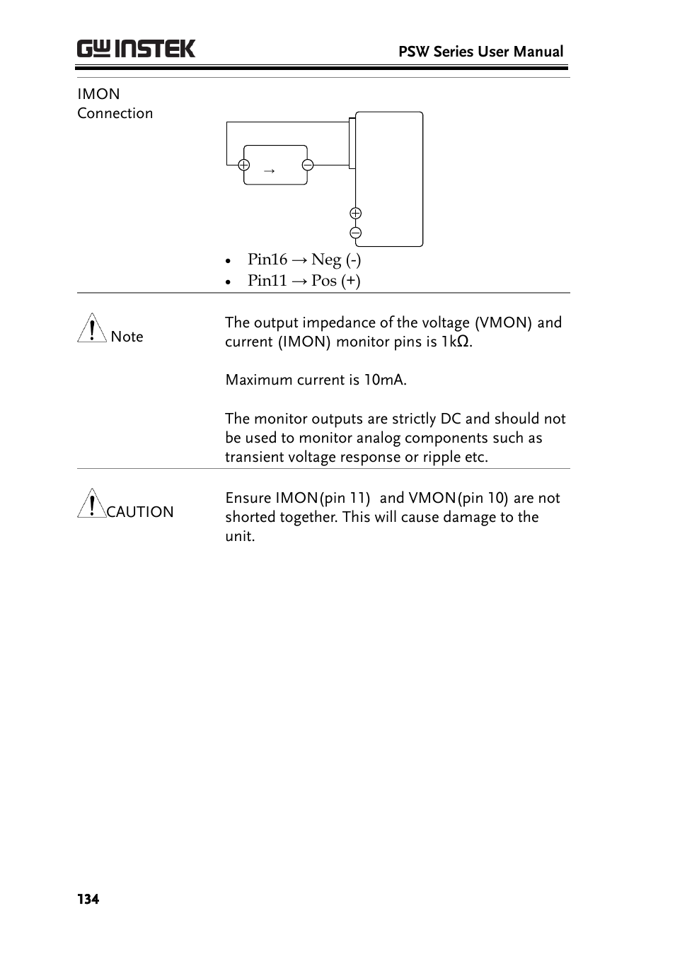 GW Instek PSW-Series User Manual User Manual | Page 134 / 184