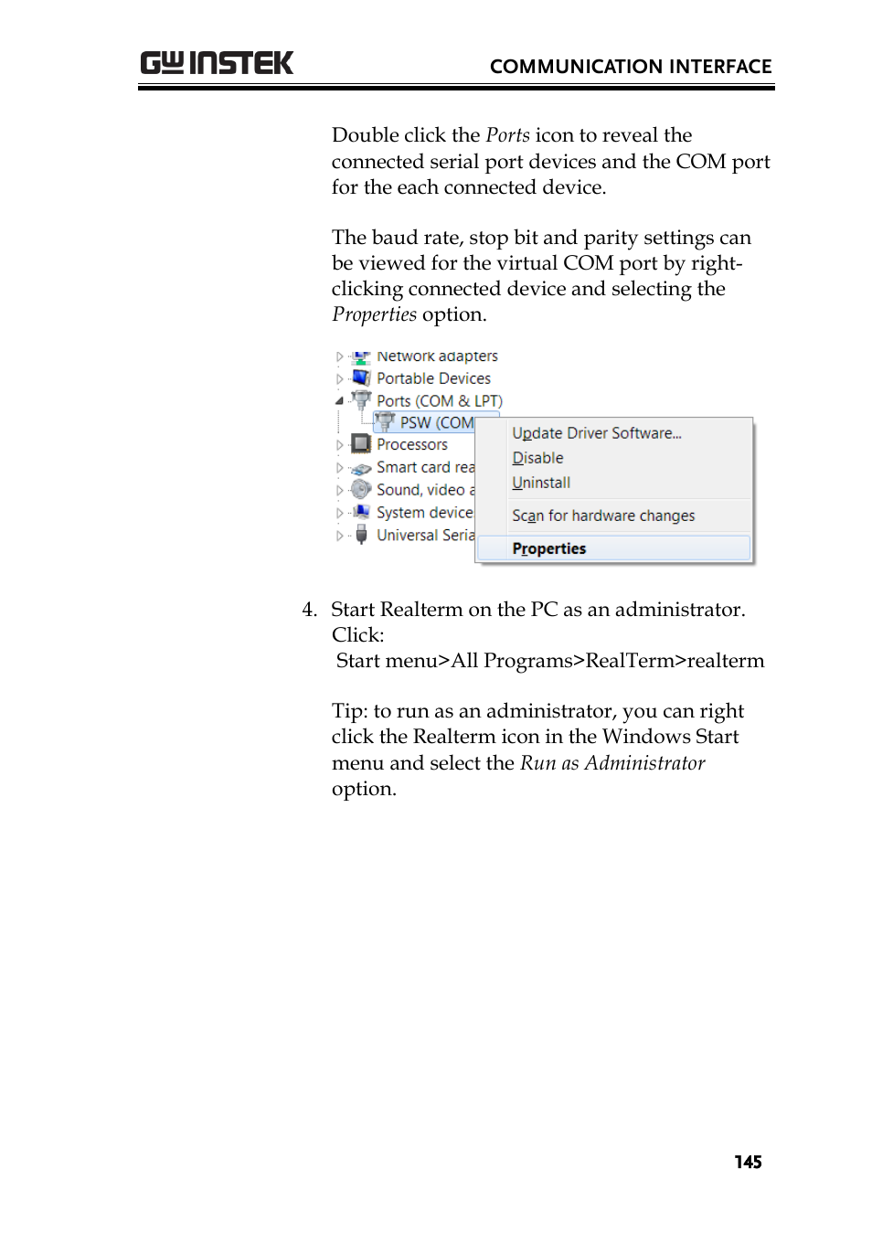 GW Instek PSW-Series User Manual User Manual | Page 145 / 184