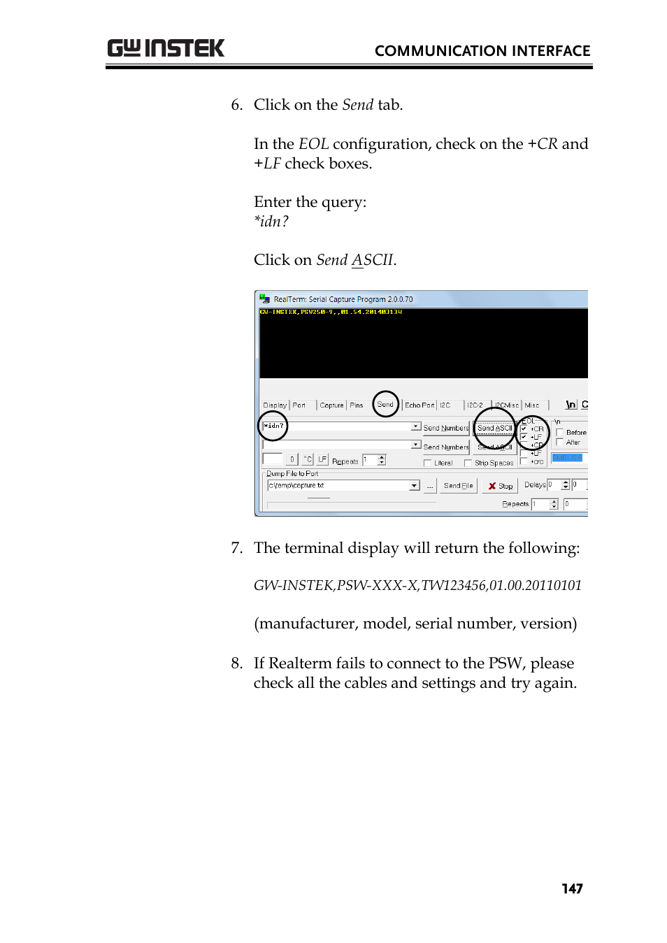 GW Instek PSW-Series User Manual User Manual | Page 147 / 184