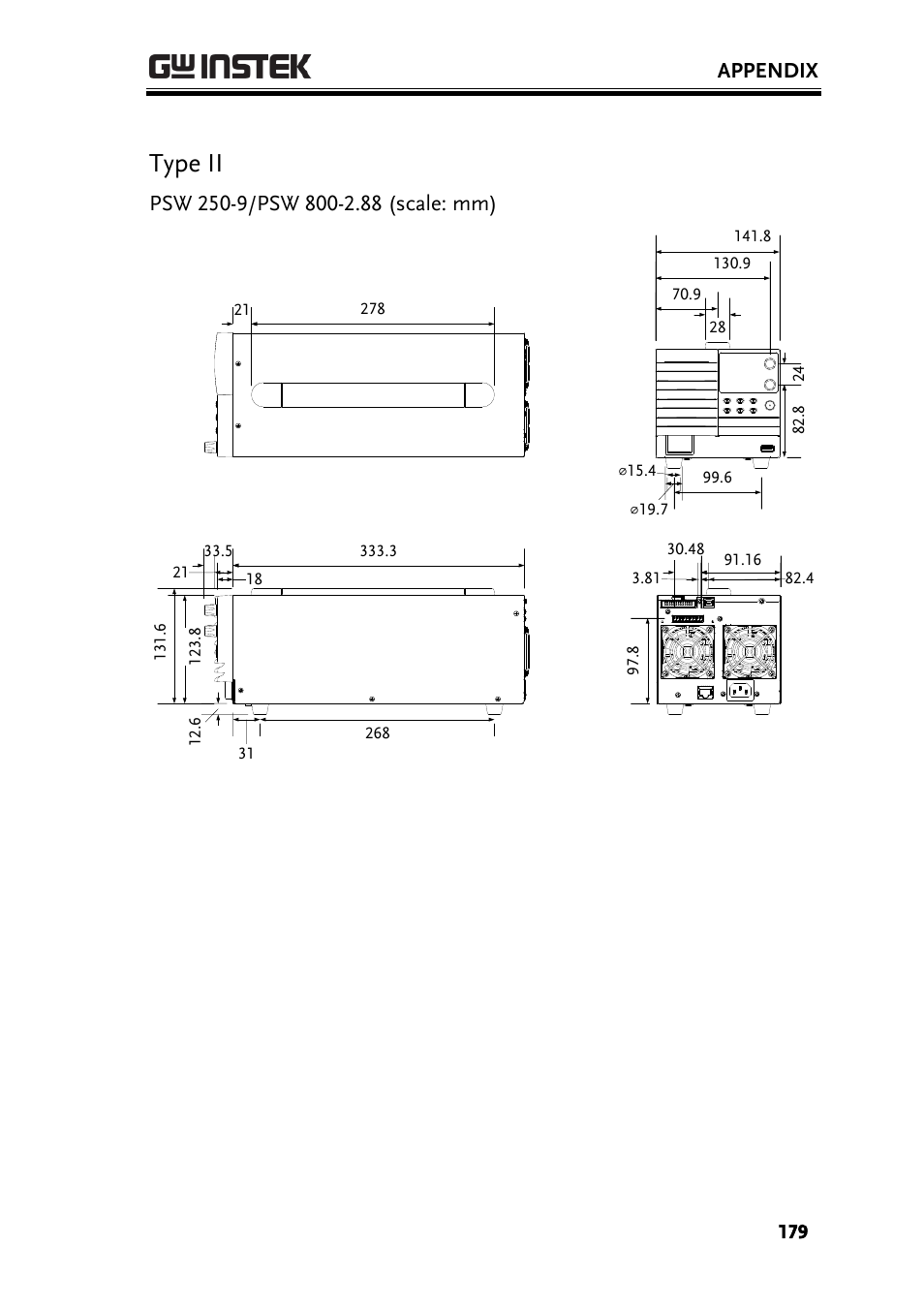 Type ii, Appendix | GW Instek PSW-Series User Manual User Manual | Page 179 / 184