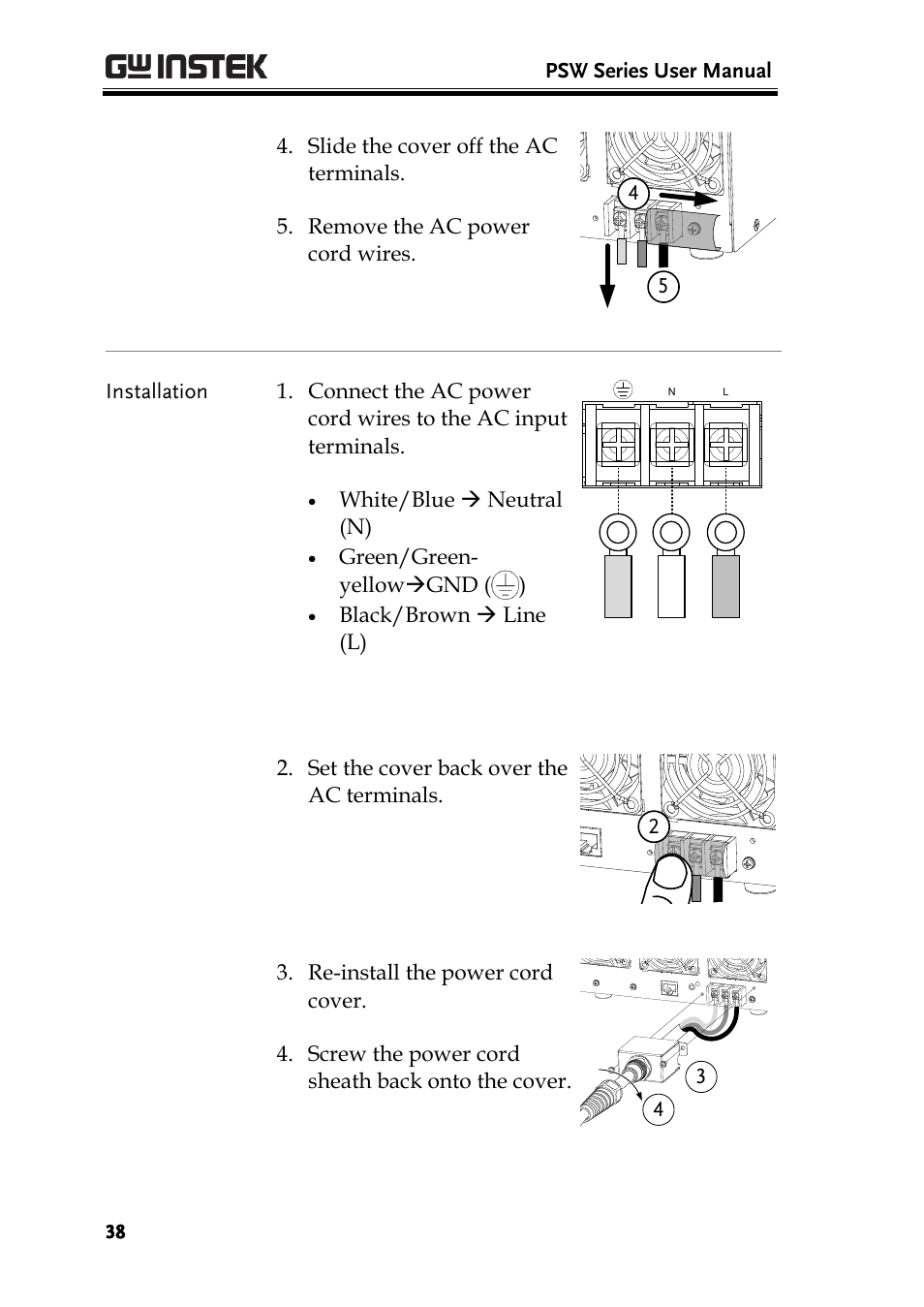 GW Instek PSW-Series User Manual User Manual | Page 38 / 184