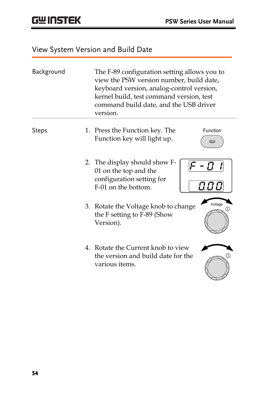 View system version and build date | GW Instek PSW-Series User Manual User Manual | Page 54 / 184