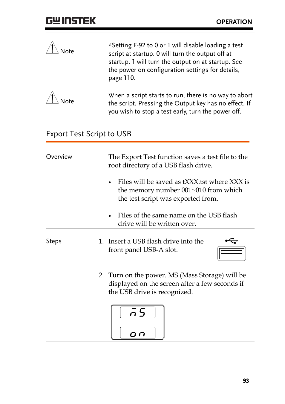 Export test script to usb | GW Instek PSW-Series User Manual User Manual | Page 93 / 184