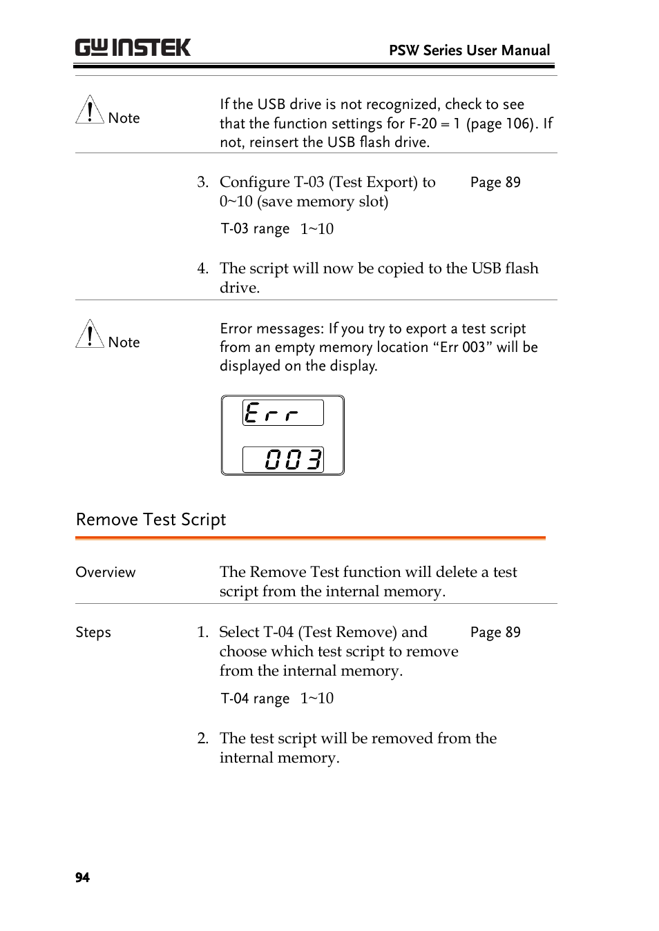 Remove test script | GW Instek PSW-Series User Manual User Manual | Page 94 / 184