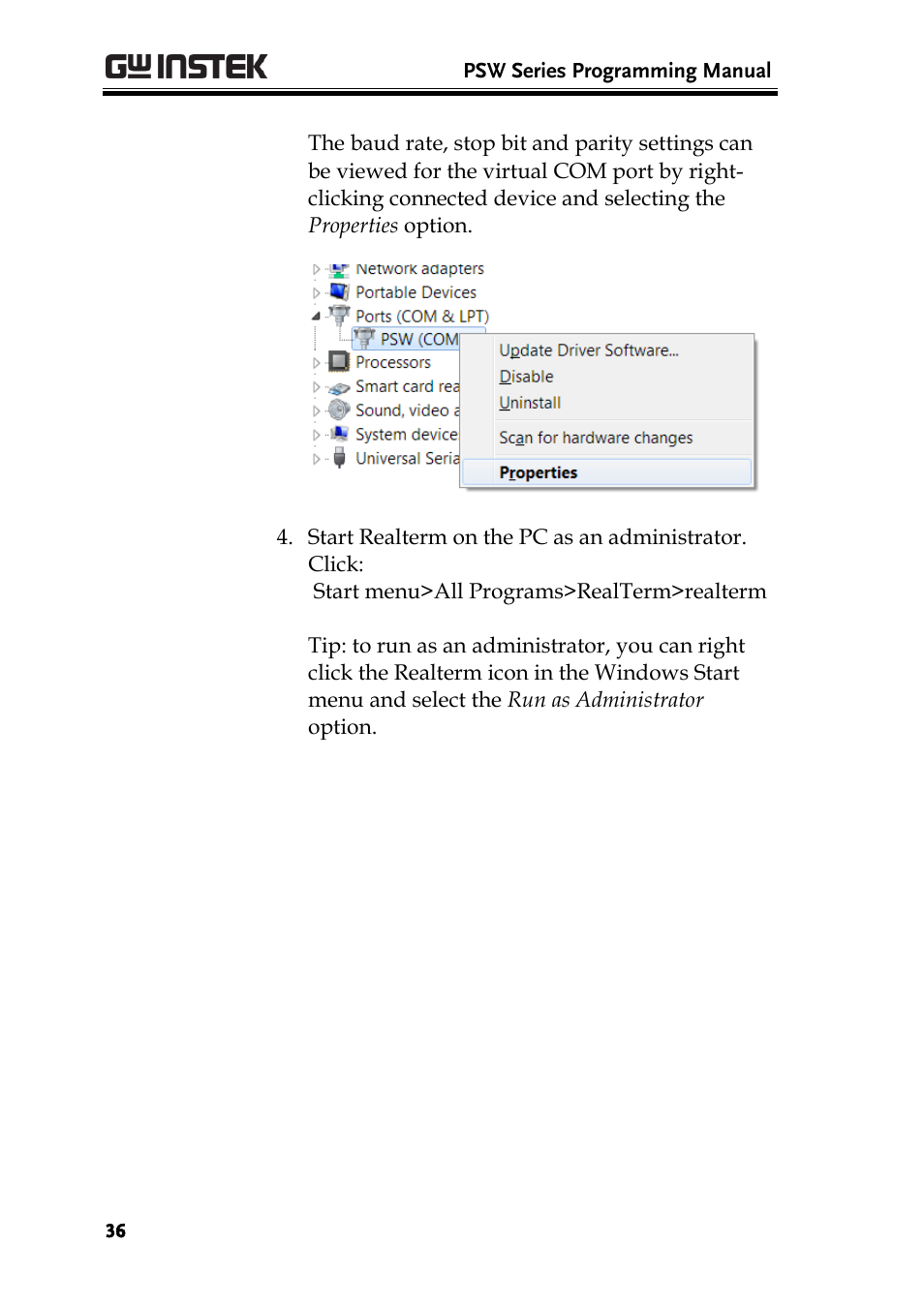 GW Instek PSW-Series Programming & Command manual User Manual | Page 36 / 118