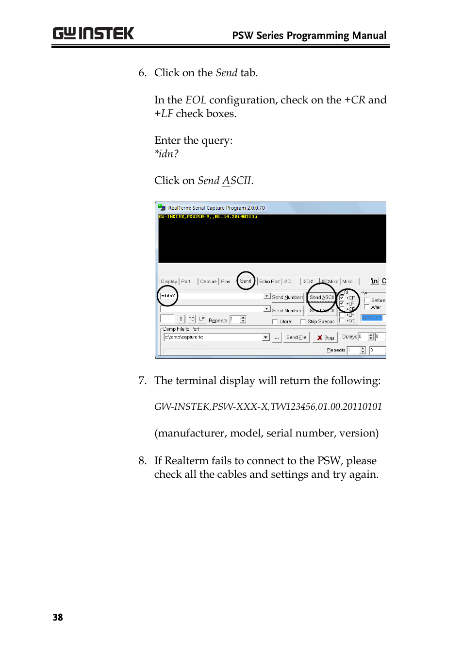 GW Instek PSW-Series Programming & Command manual User Manual | Page 38 / 118