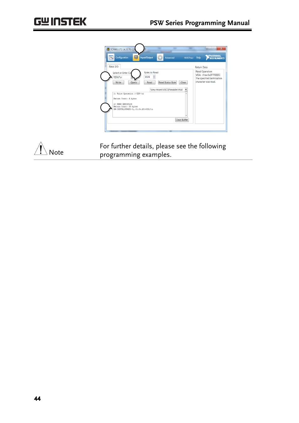 GW Instek PSW-Series Programming & Command manual User Manual | Page 44 / 118
