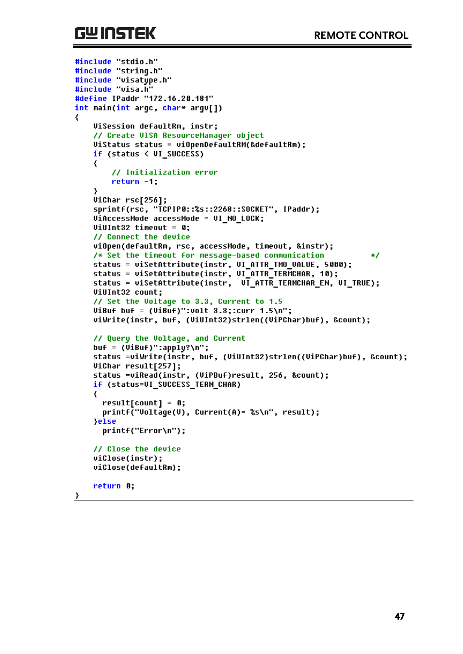 GW Instek PSW-Series Programming & Command manual User Manual | Page 47 / 118