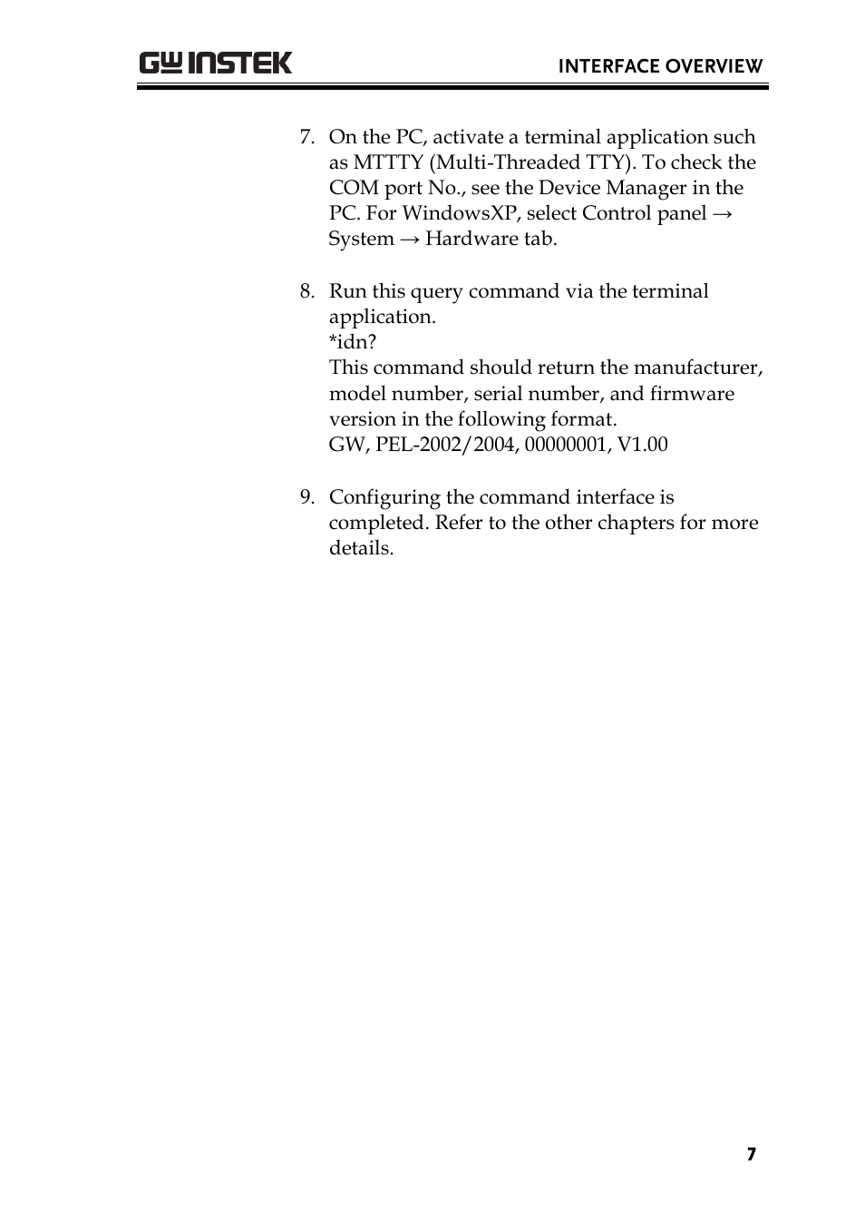 GW Instek PEL-2000 Series Programming User Manual User Manual | Page 7 / 170