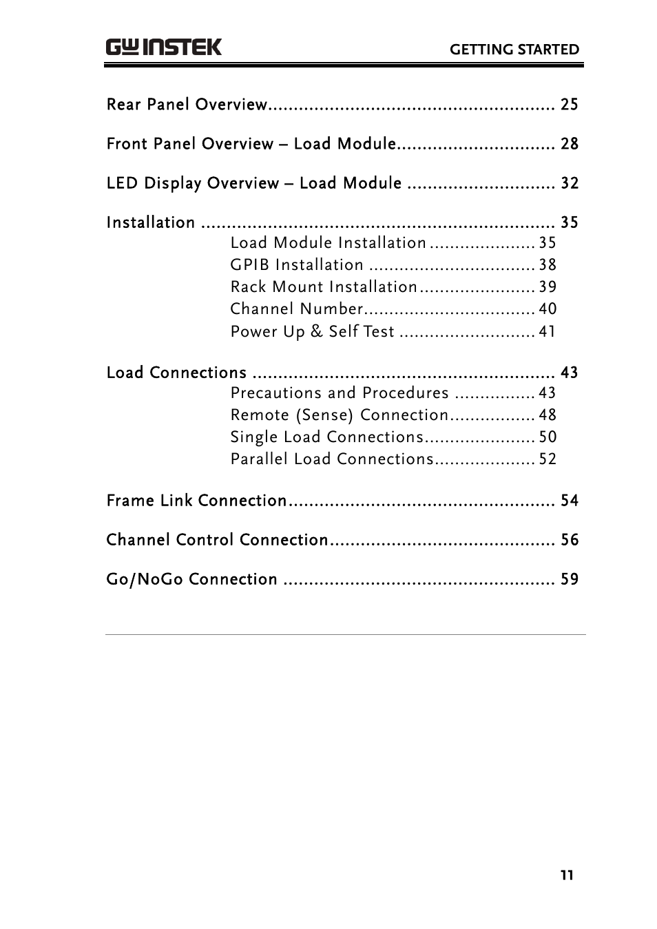 GW Instek PEL-2000 Series User Manual User Manual | Page 11 / 268
