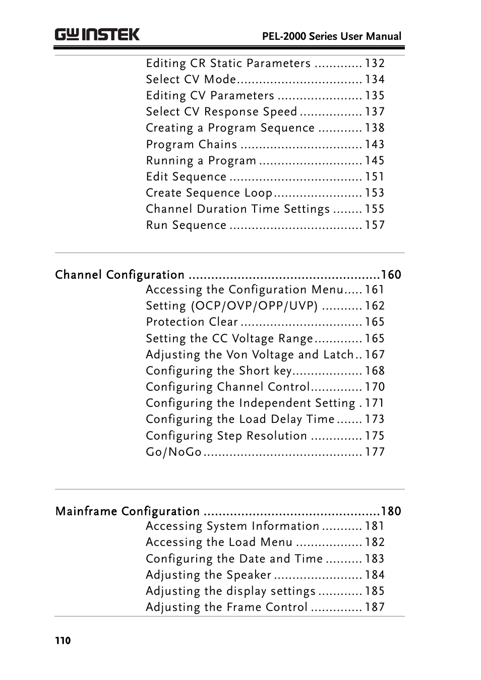 GW Instek PEL-2000 Series User Manual User Manual | Page 110 / 268