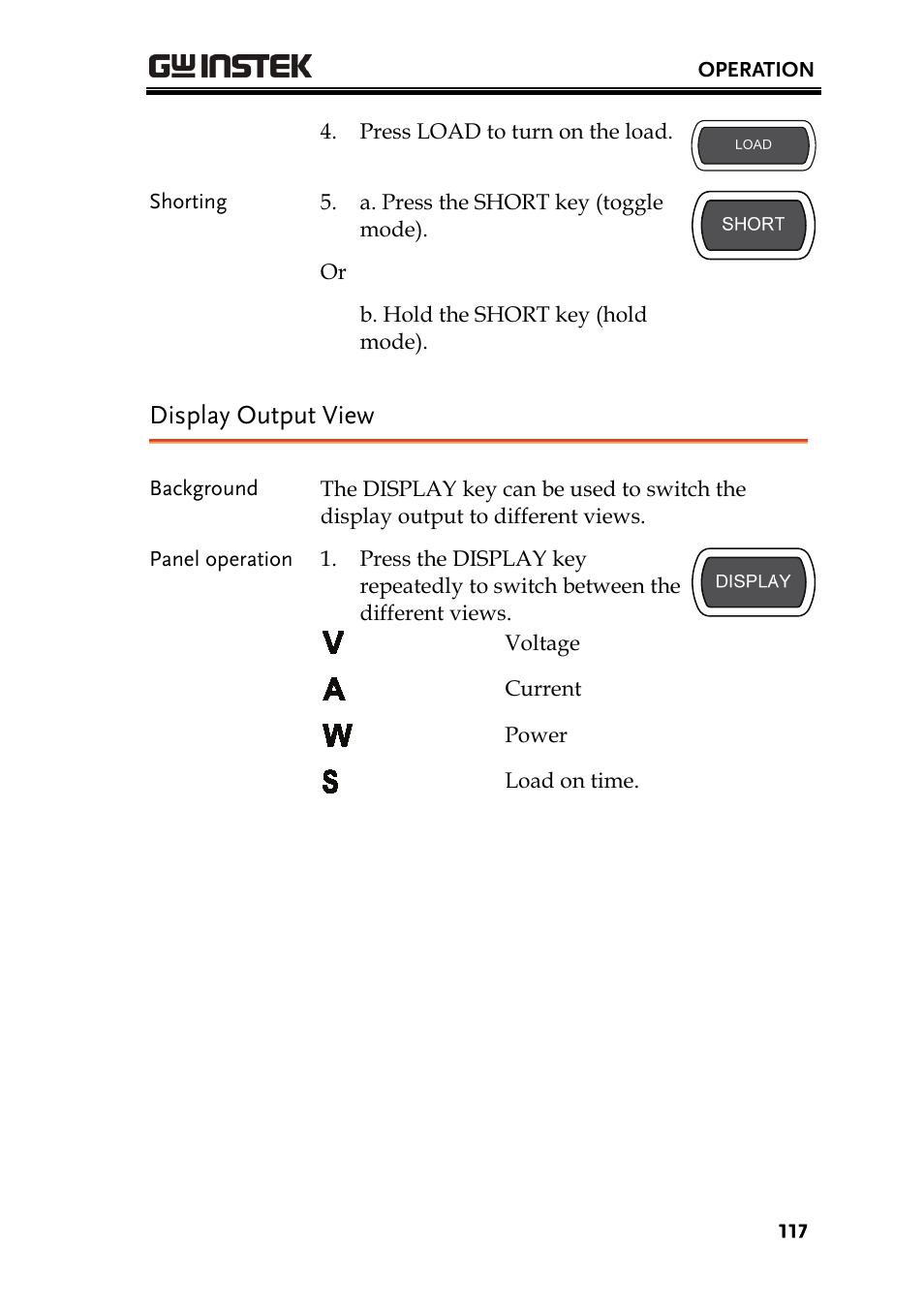 Display output view | GW Instek PEL-2000 Series User Manual User Manual | Page 117 / 268