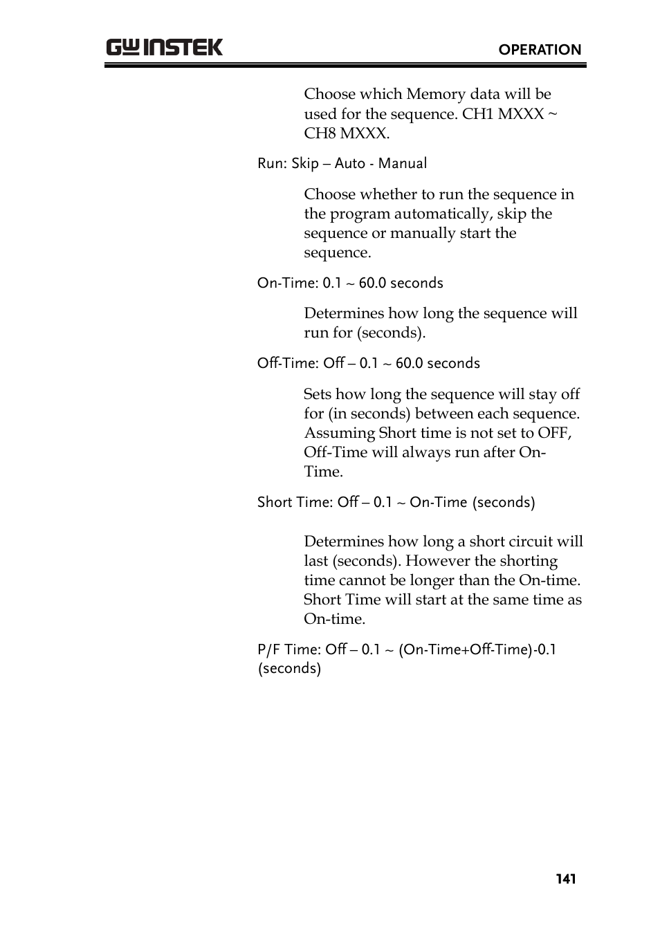 GW Instek PEL-2000 Series User Manual User Manual | Page 141 / 268