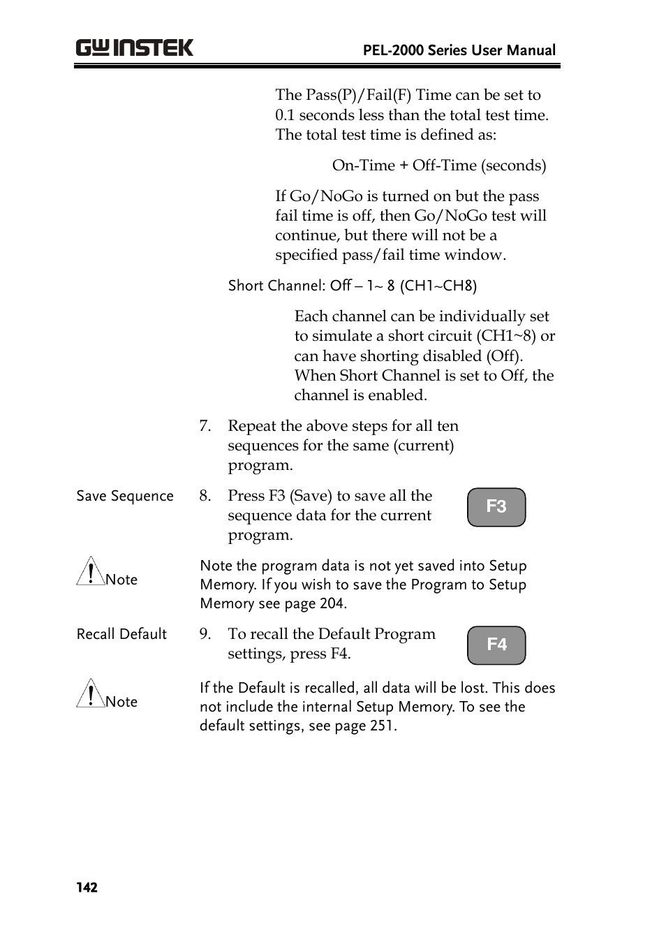 GW Instek PEL-2000 Series User Manual User Manual | Page 142 / 268