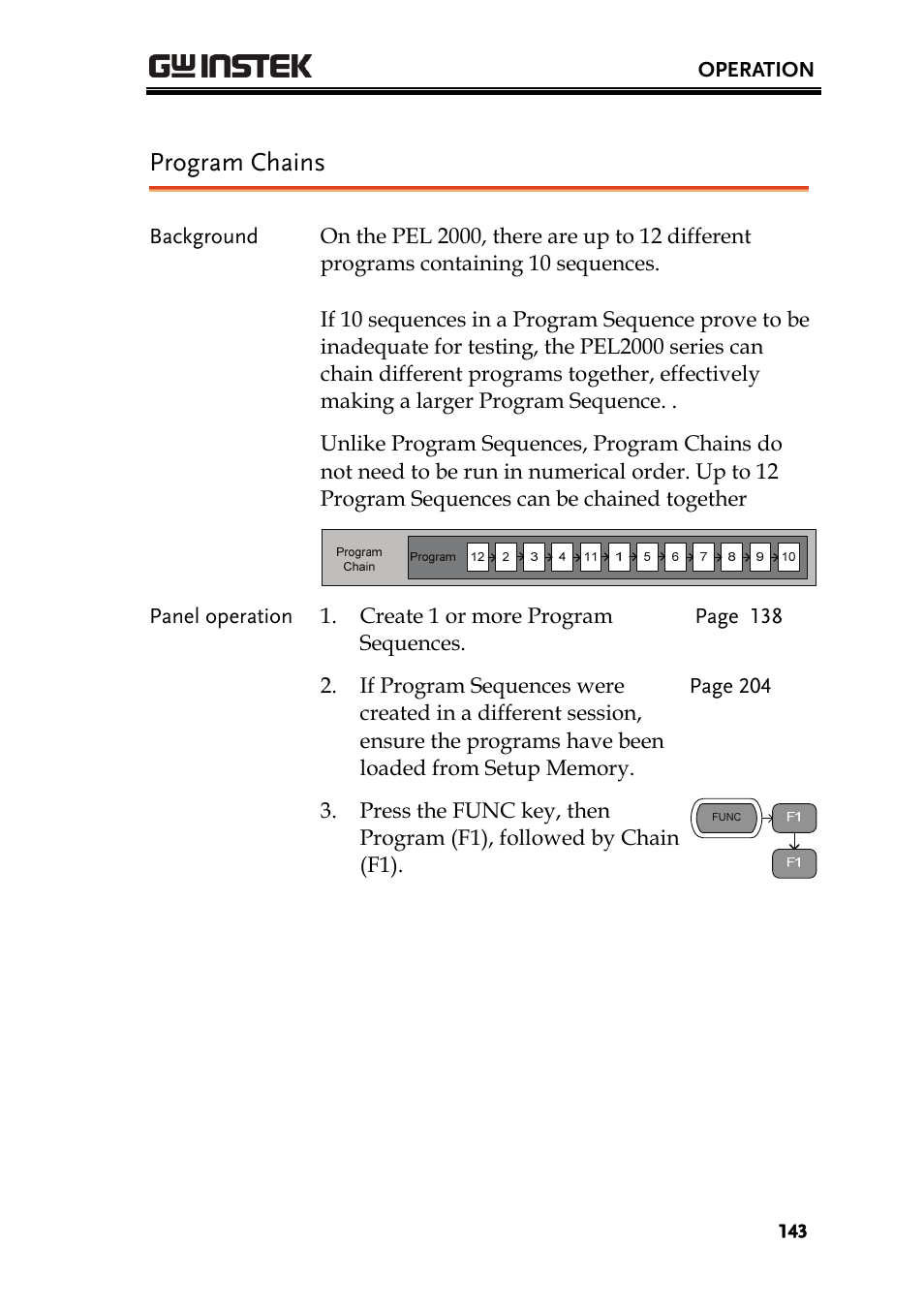 Program chains | GW Instek PEL-2000 Series User Manual User Manual | Page 143 / 268