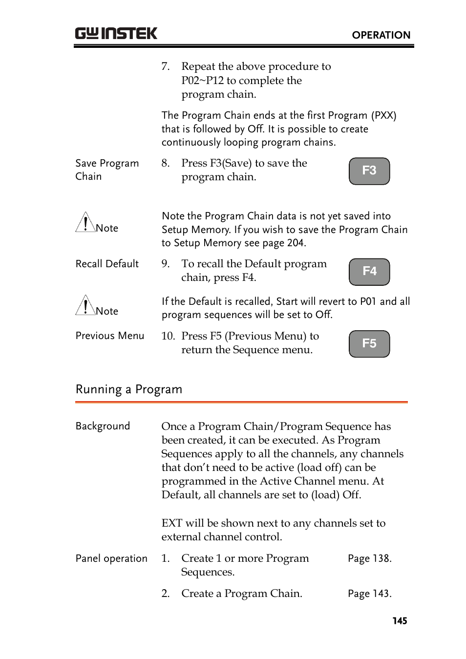 Running a program | GW Instek PEL-2000 Series User Manual User Manual | Page 145 / 268