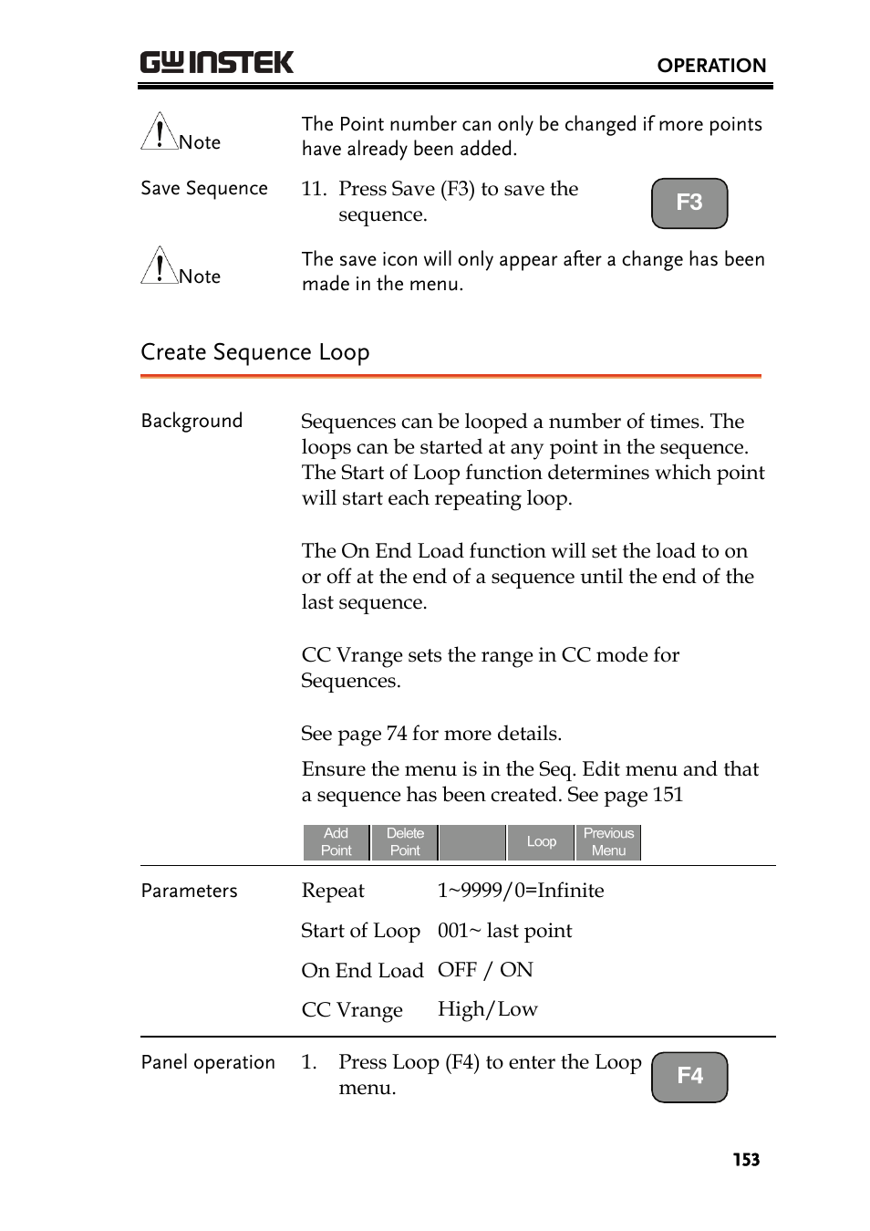 Create sequence loop | GW Instek PEL-2000 Series User Manual User Manual | Page 153 / 268