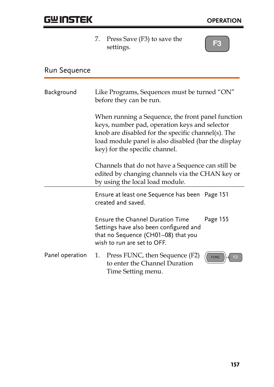 Run sequence | GW Instek PEL-2000 Series User Manual User Manual | Page 157 / 268