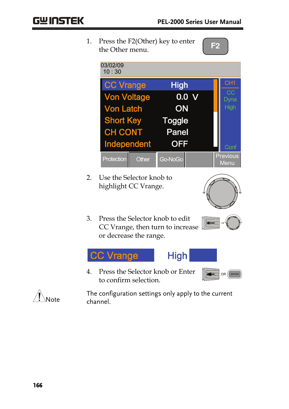 GW Instek PEL-2000 Series User Manual User Manual | Page 166 / 268