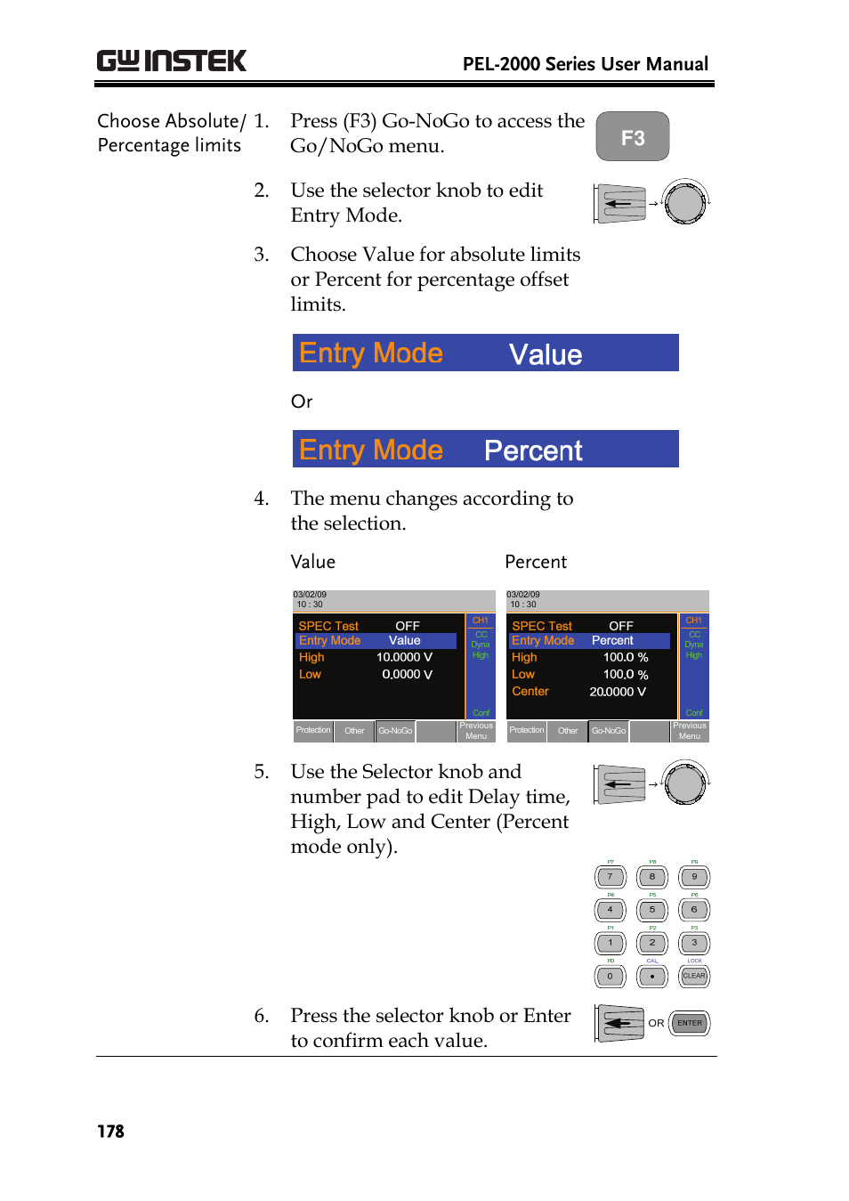 Pel-2000 series user manual, Percent | GW Instek PEL-2000 Series User Manual User Manual | Page 178 / 268