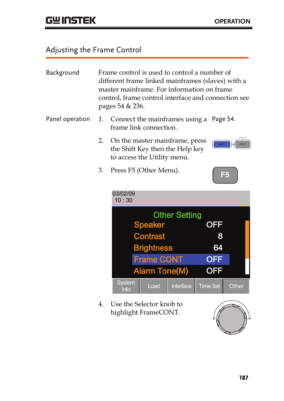 Adjusting the frame control | GW Instek PEL-2000 Series User Manual User Manual | Page 187 / 268