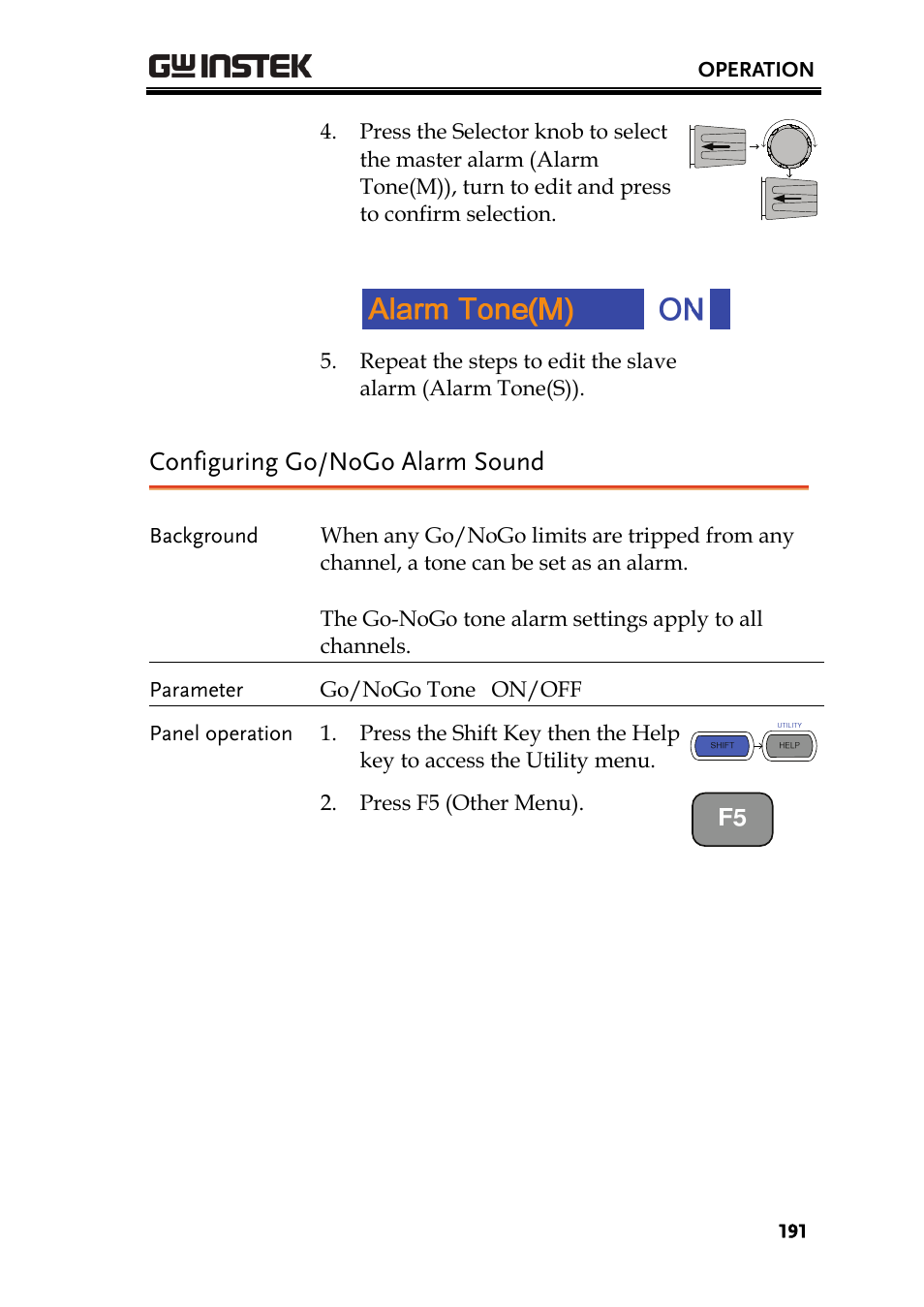 Configuring go/nogo alarm sound | GW Instek PEL-2000 Series User Manual User Manual | Page 191 / 268