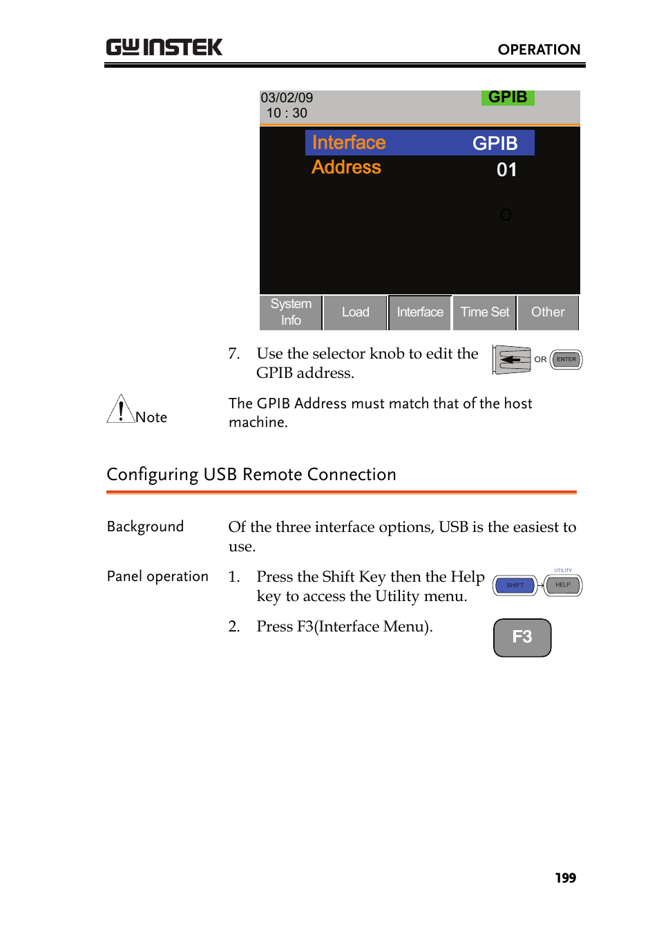 Configuring usb remote connection | GW Instek PEL-2000 Series User Manual User Manual | Page 199 / 268
