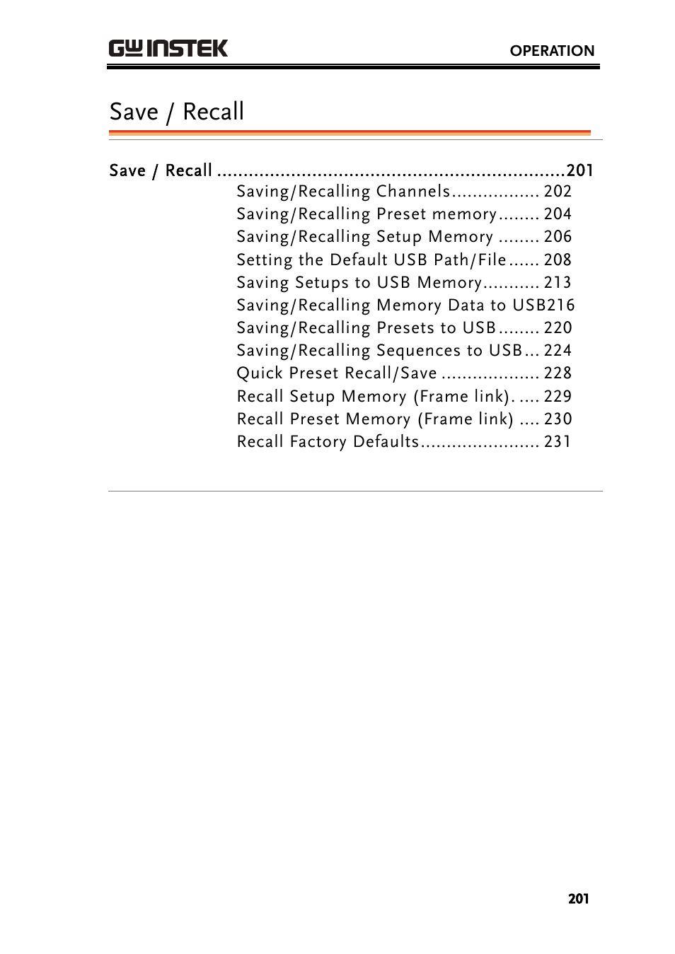 Save / recall | GW Instek PEL-2000 Series User Manual User Manual | Page 201 / 268