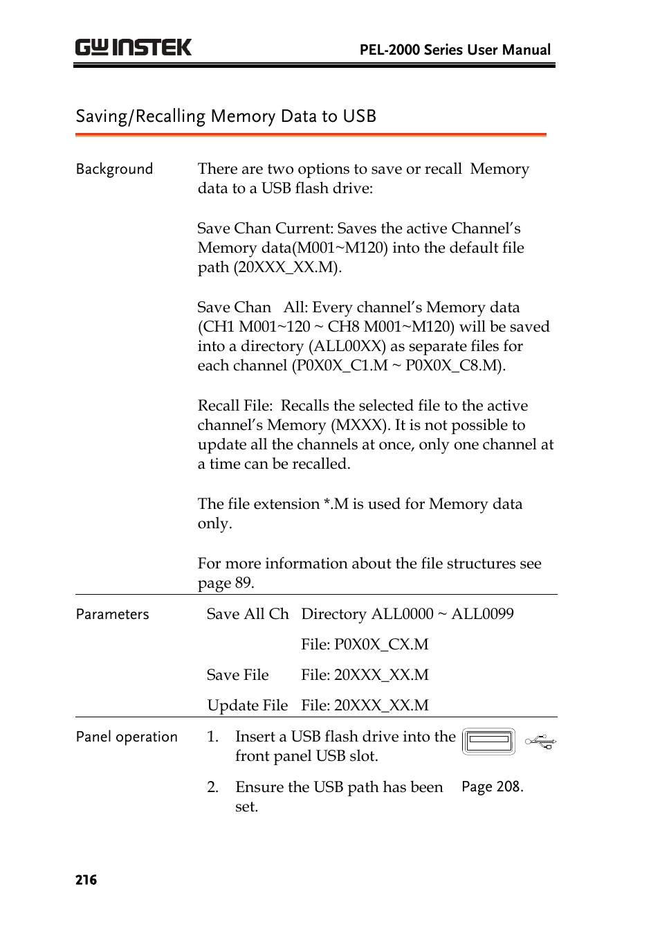 GW Instek PEL-2000 Series User Manual User Manual | Page 216 / 268
