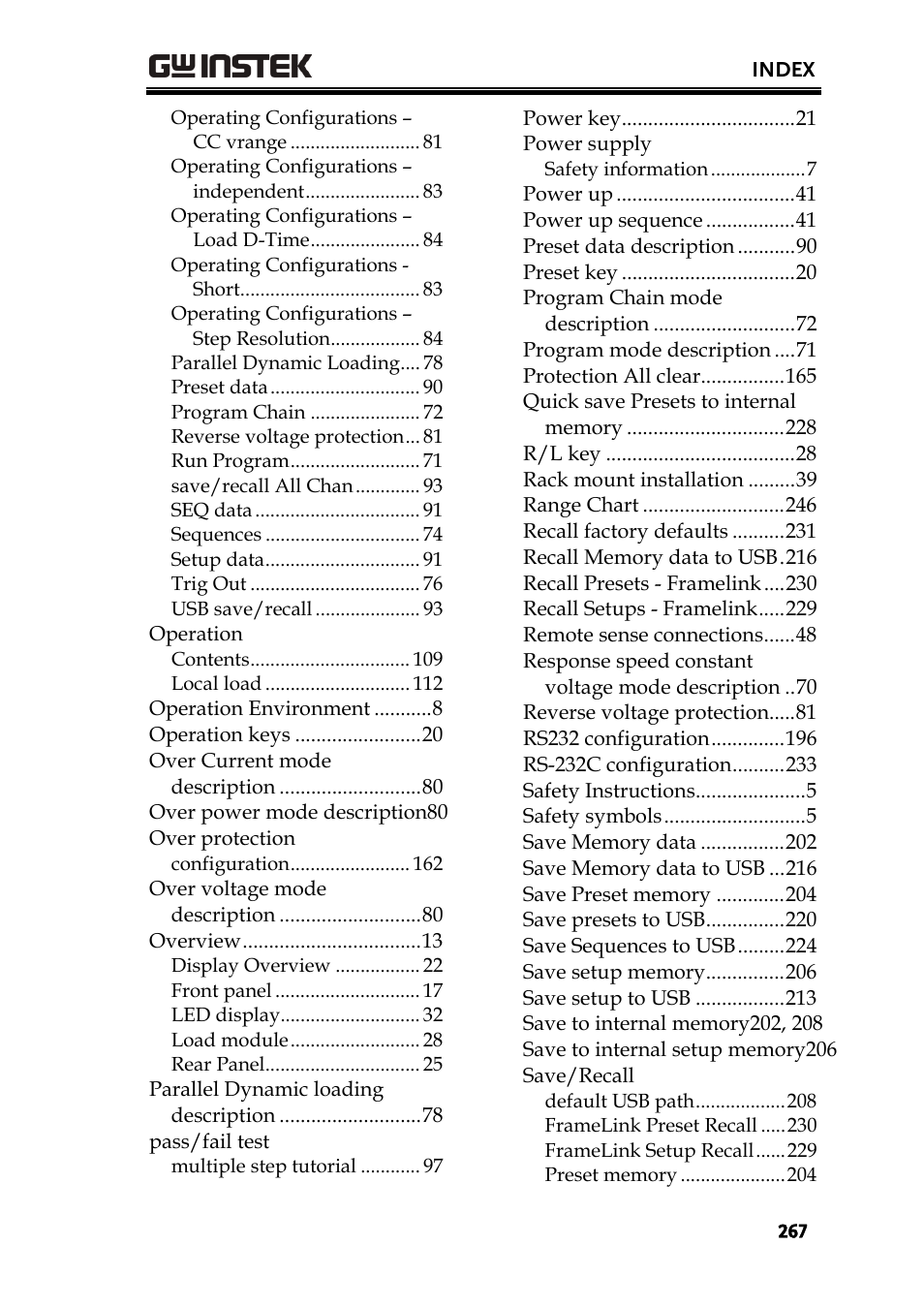 GW Instek PEL-2000 Series User Manual User Manual | Page 267 / 268