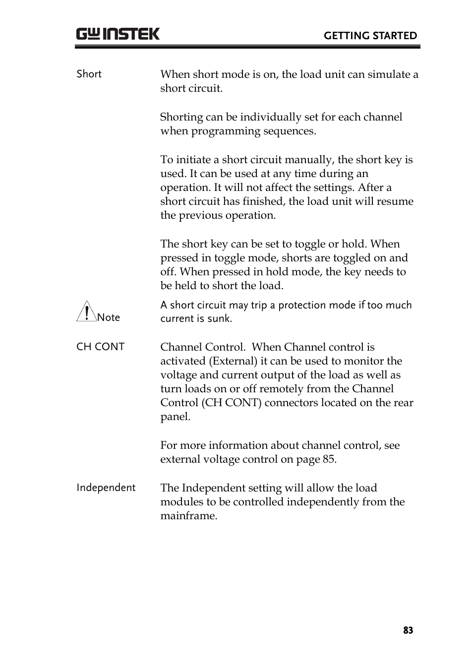 GW Instek PEL-2000 Series User Manual User Manual | Page 83 / 268