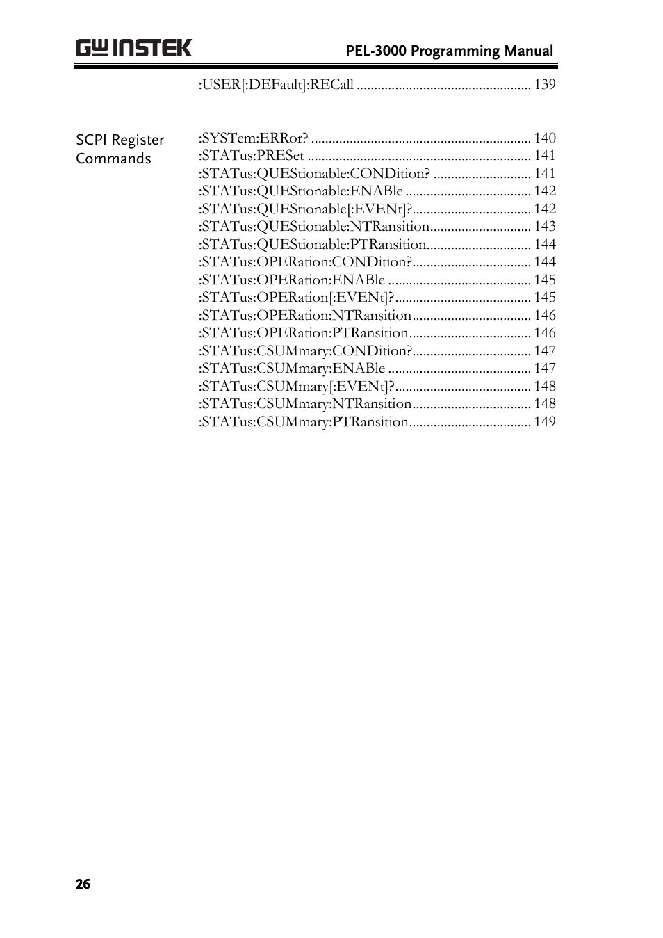 GW Instek PEL-3000 Series Programming Manual User Manual | Page 28 / 174