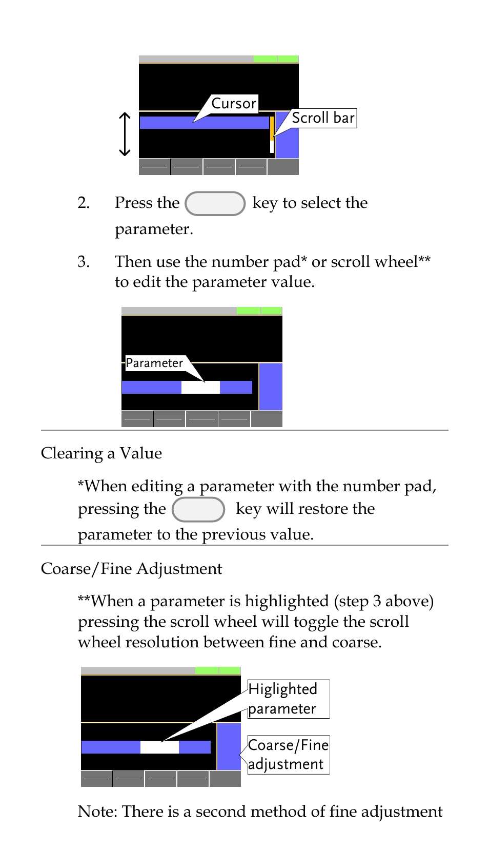 Scroll bar cursor 2. press the | GW Instek PEL-3000 Series Quick Start Guide User Manual | Page 16 / 21