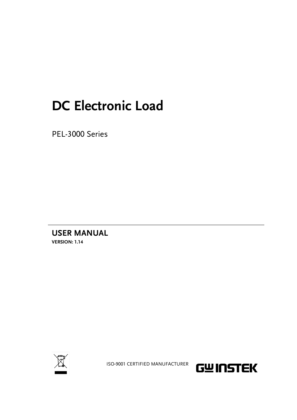 GW Instek PEL-3000 Series User Manual User Manual | 215 pages