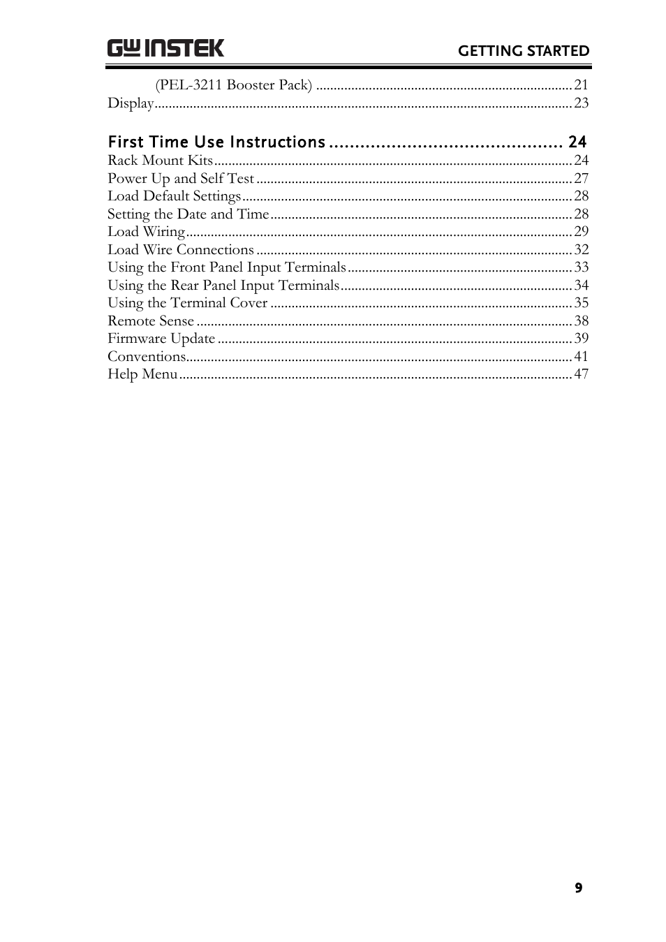 GW Instek PEL-3000 Series User Manual User Manual | Page 11 / 215