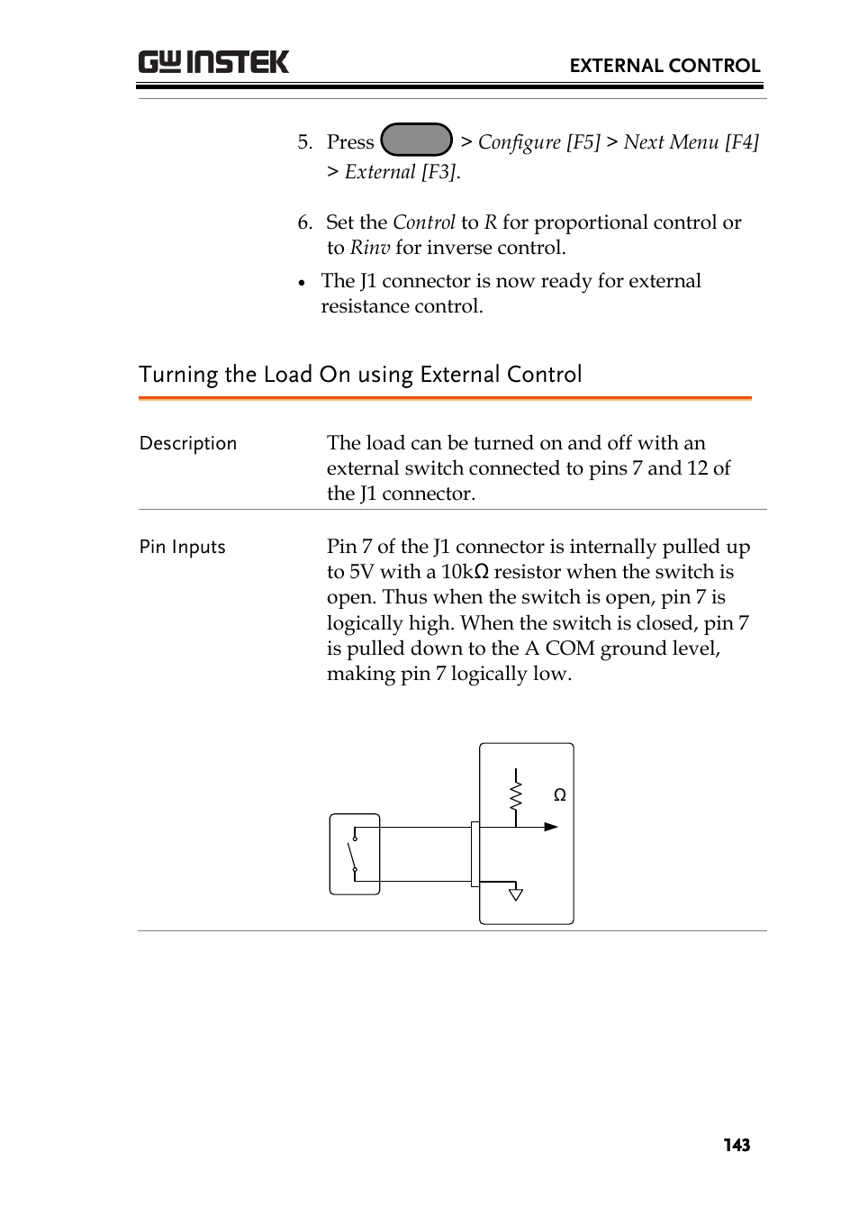 Turning the load on using external control | GW Instek PEL-3000 Series User Manual User Manual | Page 145 / 215