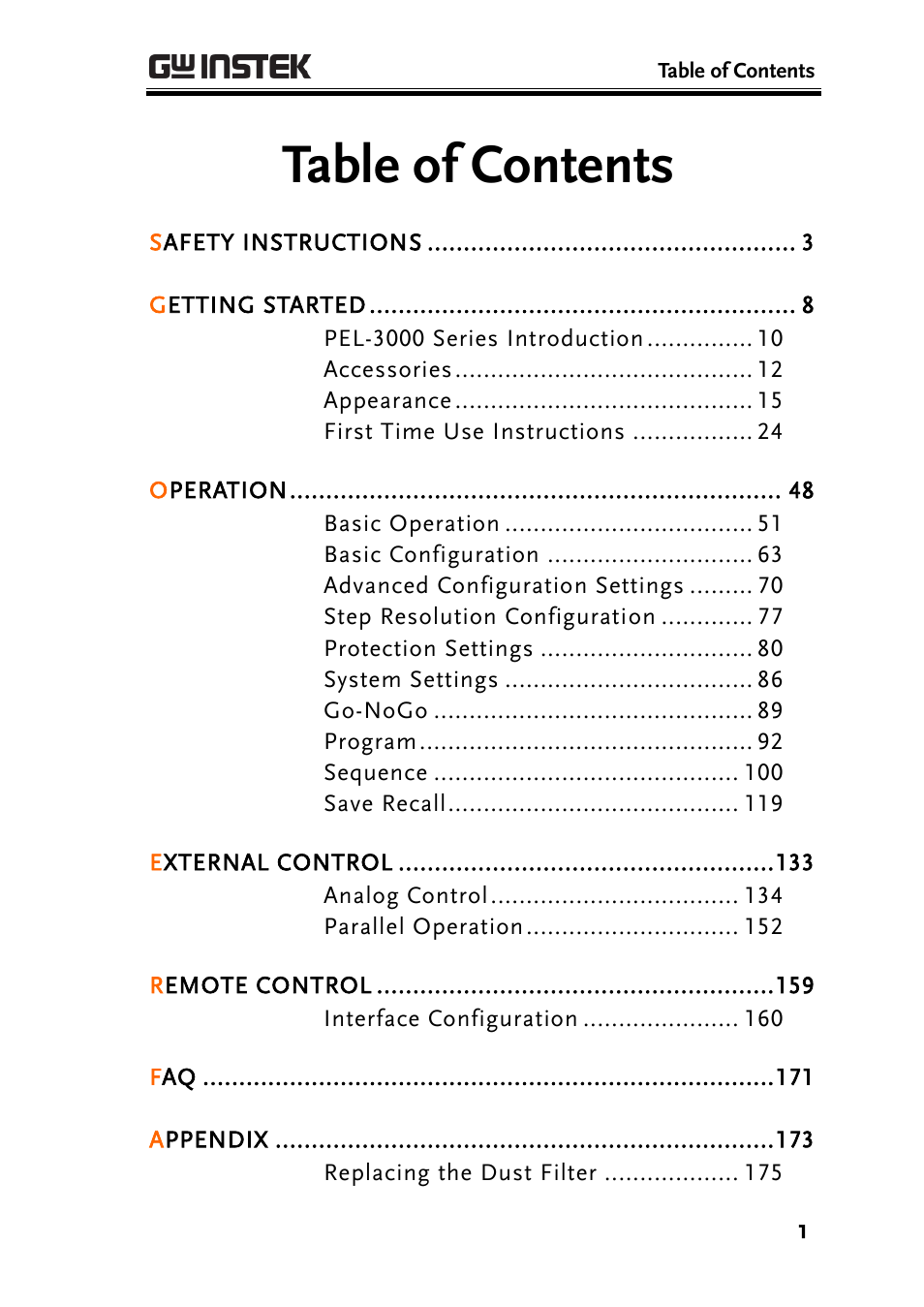 GW Instek PEL-3000 Series User Manual User Manual | Page 3 / 215