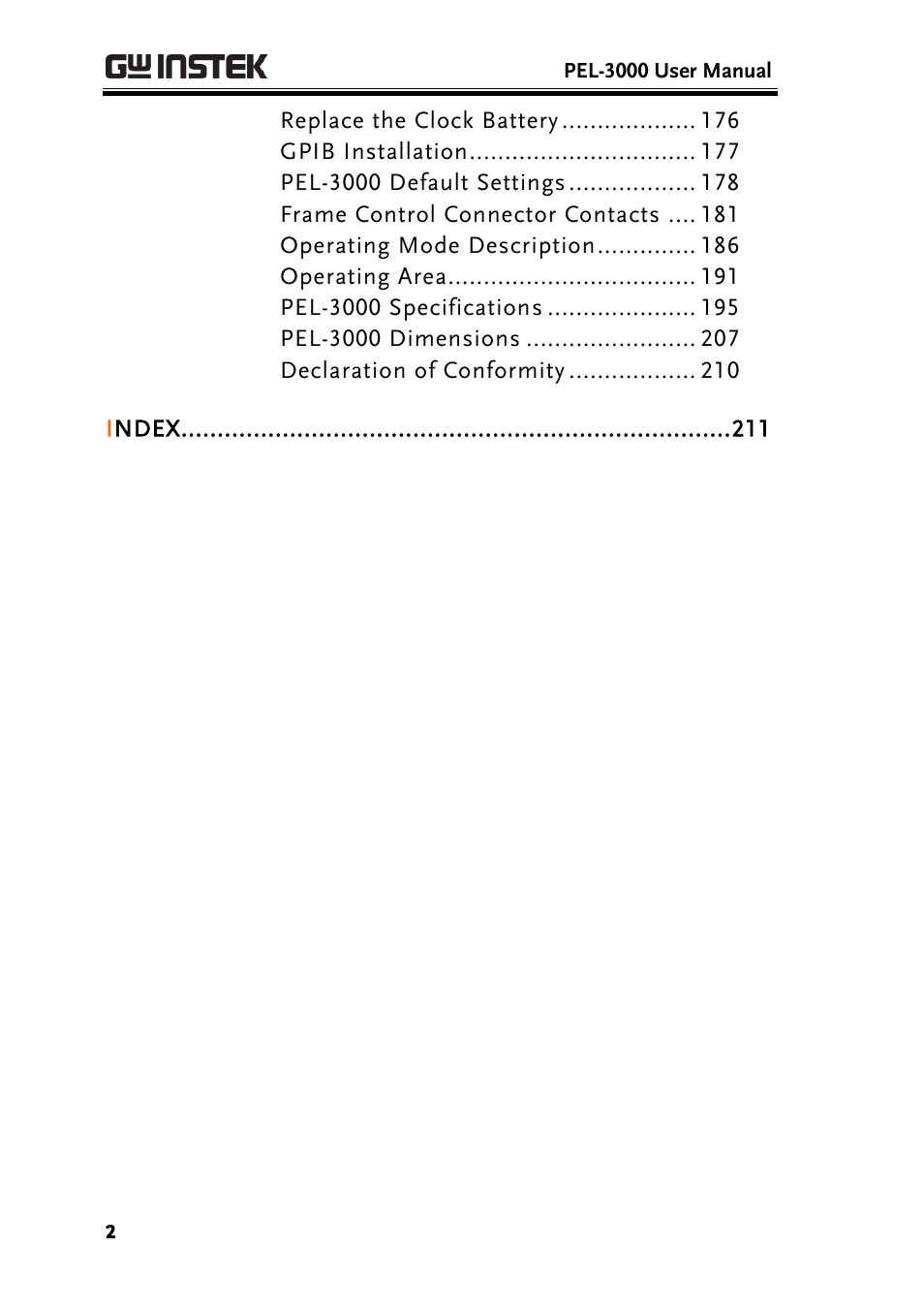 GW Instek PEL-3000 Series User Manual User Manual | Page 4 / 215