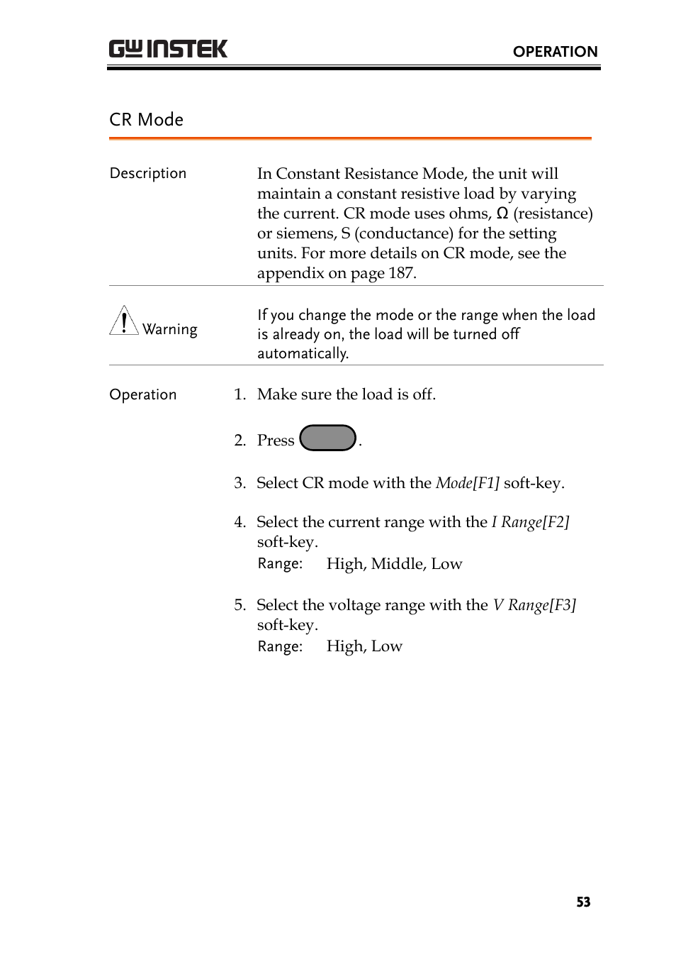 Cr mode | GW Instek PEL-3000 Series User Manual User Manual | Page 55 / 215