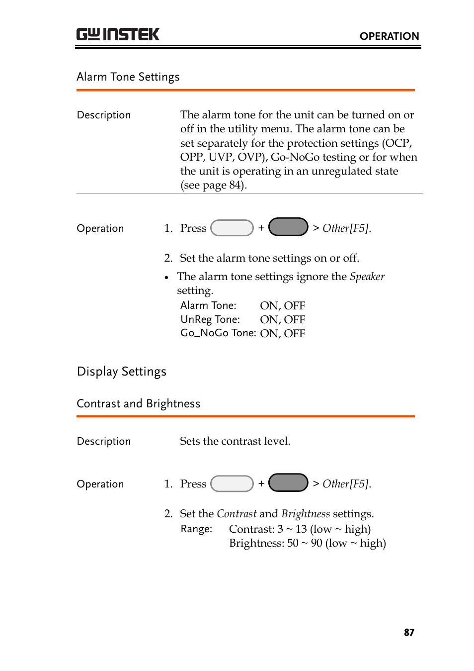 Display settings | GW Instek PEL-3000 Series User Manual User Manual | Page 89 / 215