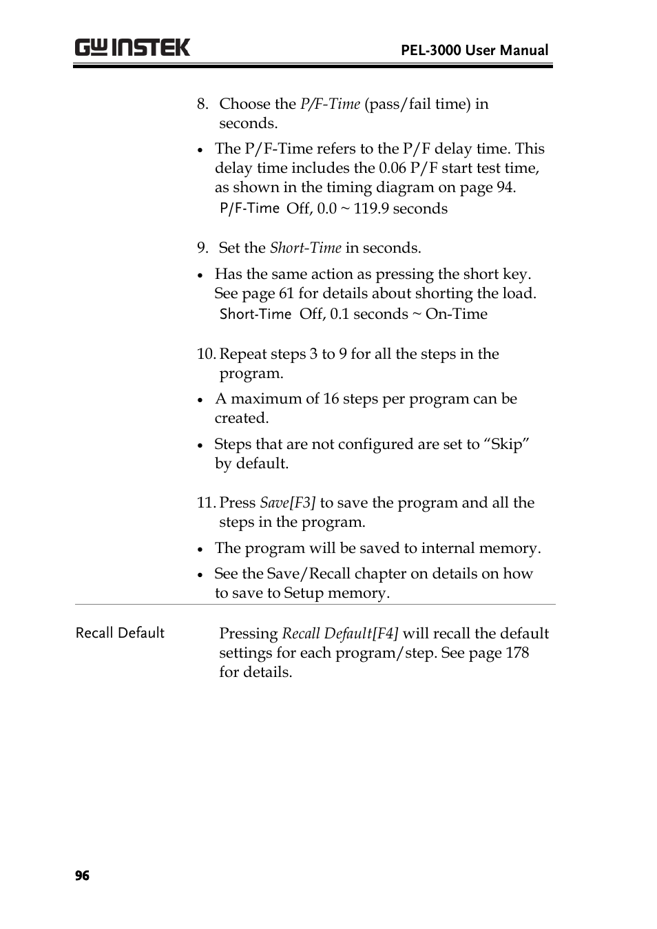 GW Instek PEL-3000 Series User Manual User Manual | Page 98 / 215