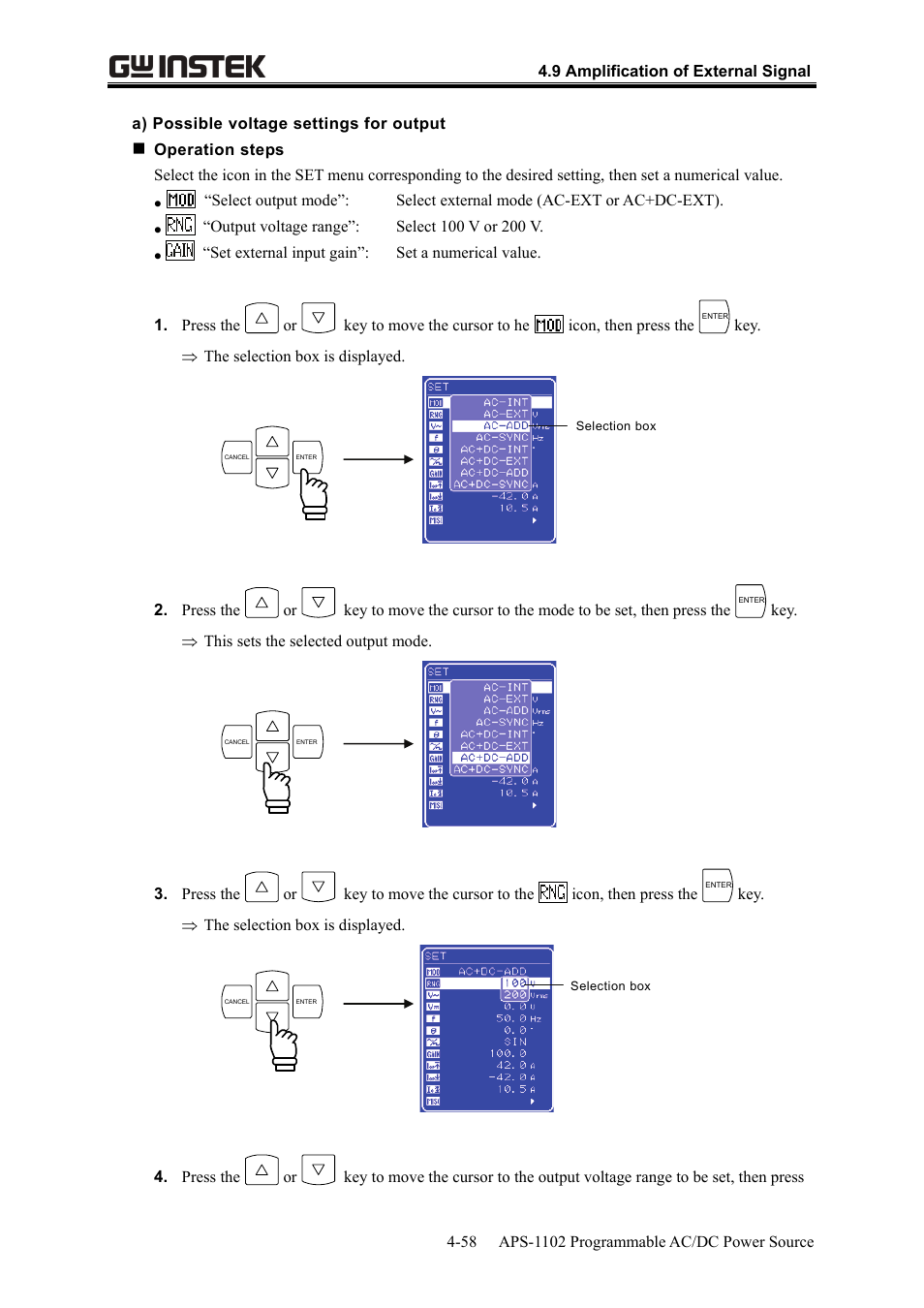 GW Instek APS-1102 User Manual User Manual | Page 122 / 265