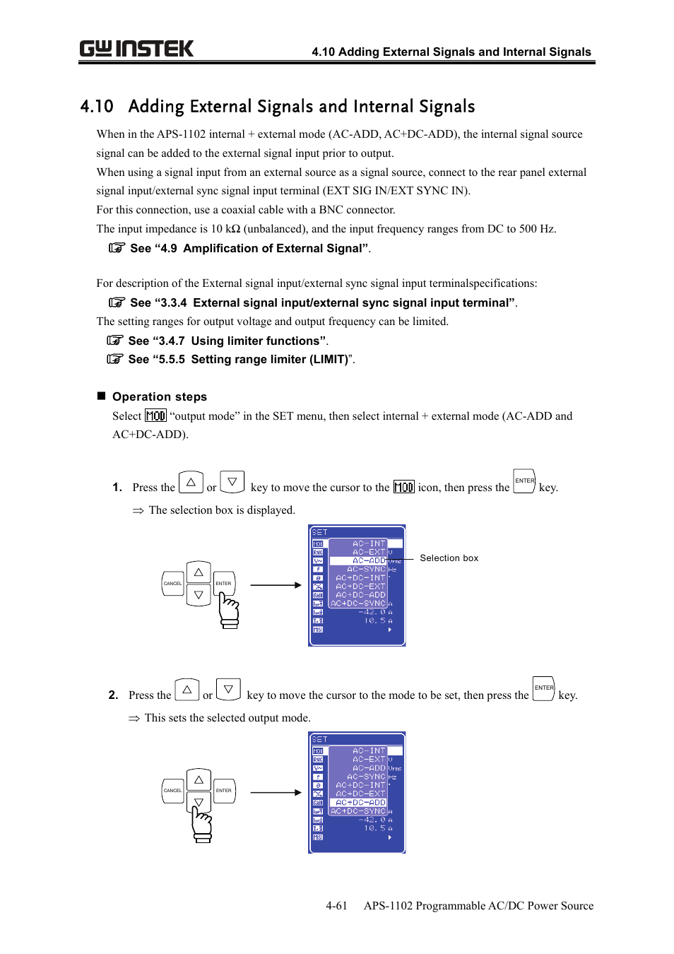 10 adding external signals and internal signals | GW Instek APS-1102 User Manual User Manual | Page 125 / 265